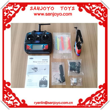 SKYARTEC 2014 Nuevamente MNH04 7CH 2.4G LCD WASP AUTO CP una tecla de conmutación Invertido vuelo rc helicóptero propulsor rc helicóptero de carga